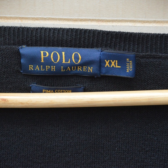 Polo Ralph Lauren Black V-Neck Sweater Size XXL - Picture 4 of 4